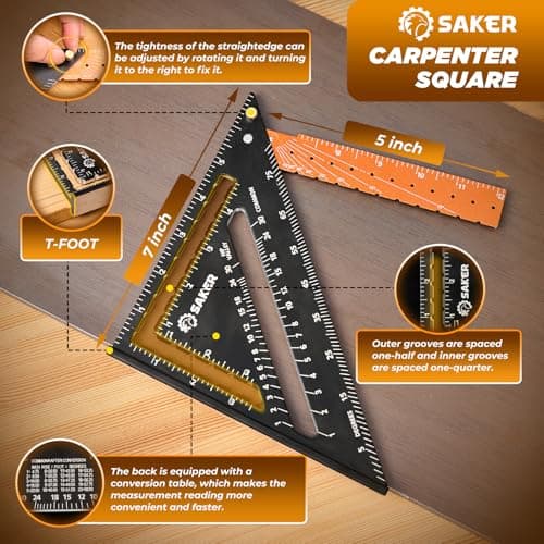 Saker 10" & 5" Contour Gauges + 12" Folding Square