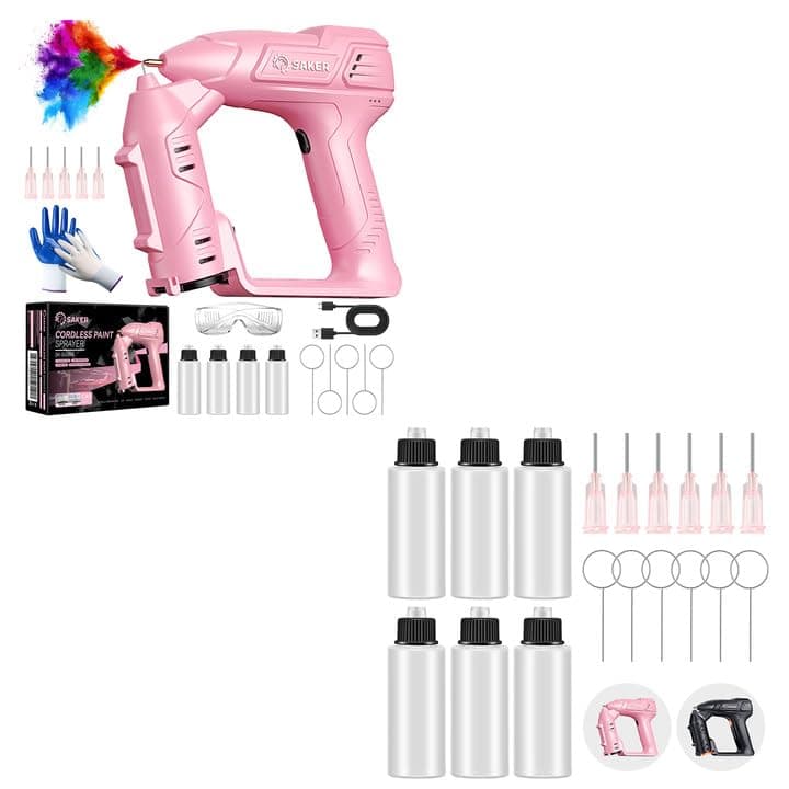 Saker Non-Clogging Cordless Paint Sprayer Gun with Spray Bottles for Cars