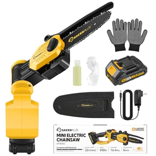 6 Inch Mini Chainsaw Adjustable Angle Portable Electric Chainsaw Cordless with Oil Filling Port for Gardens Carpentry and Tree Branches
| Portable Electric Chainsaw Cordless 6 Inch Mini Chainsaw Adjustable Angle Support Left and Right Hand Use for G