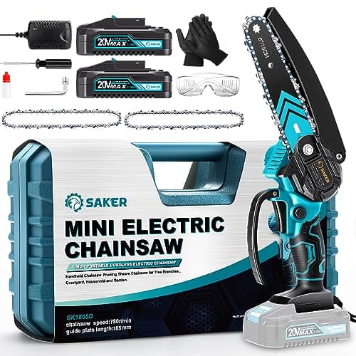 Saker Mini Chainsaw 6-Inch Cordless Upgrade Security Lock