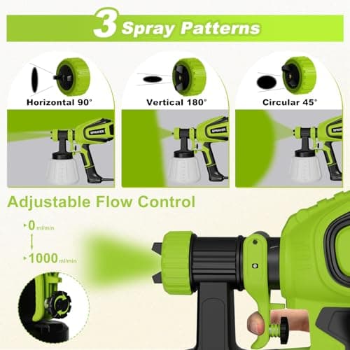 Electric Paint Sprayer with 4 Nozzles and 3 Patterns - Easy to Clean for Home Use