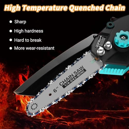 Cordless 8" & 6" Electric Chainsaw, Battery Powered for Tree Trimming, Perfect Gardening Tool for Men & Dads