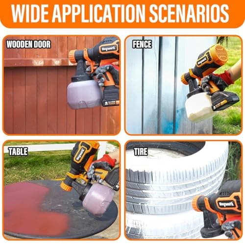 21V Cordless Paint Sprayer with 3 Modes & 4 Nozzles for House Painting