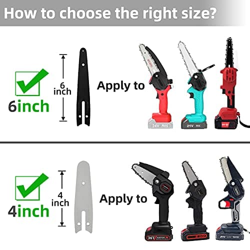 5-Piece 4-Inch Mini Chainsaw Chain Kit with Replacement Bar