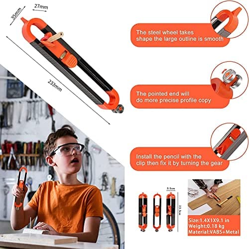 Baowox Locking Contour Gauge Scribe Tool for Woodworking Edges