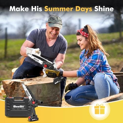 Seesii DL07 Cordless Electric Chainsaw, UpgradedBrushless Chain Saw with Auto Oiler