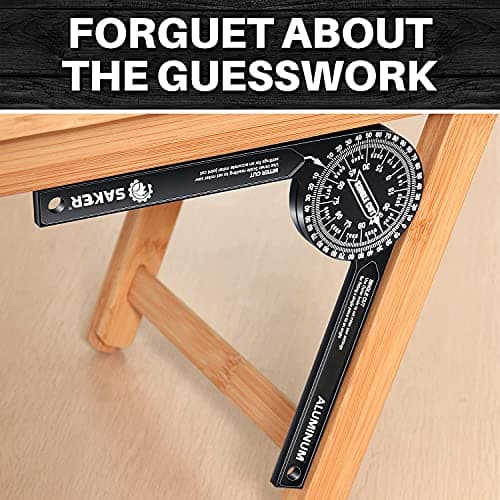 Saker 7-Inch Aluminum Protractor Miter Saw | Precision Laser Angle Finder for Pros