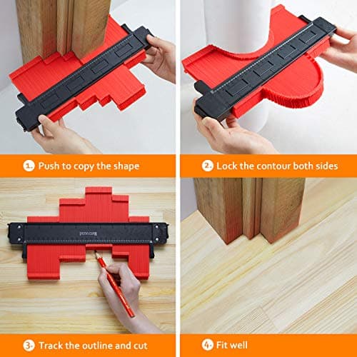 Contour Gauge Profile Tool with Lock, Pack of 2 - Copy Irregular Shapes for DIY, Woodworking, Carpentry