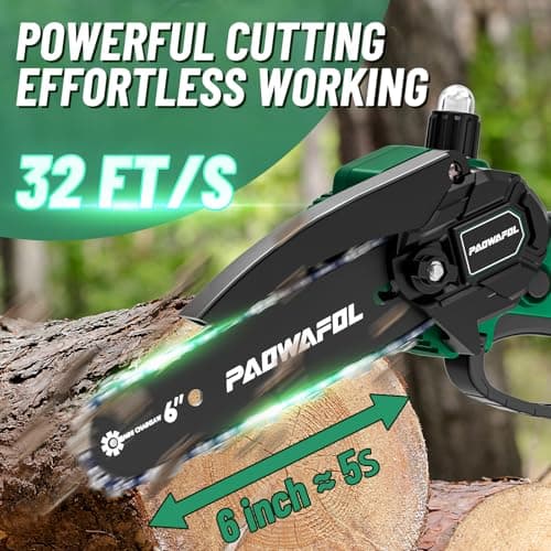 Cordless 6 Inch Mini Chainsaw with Automatic Oiler & 2PCS 21V Battery