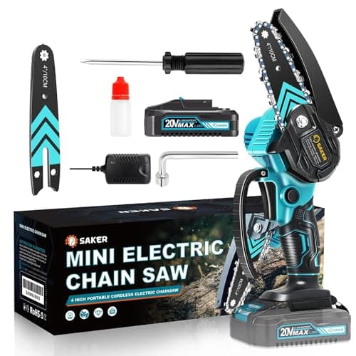 Saker Mini 4" Cordless Electric Chainsaw Portable