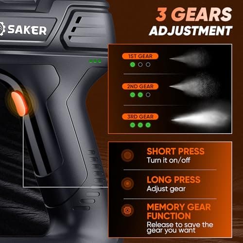 Saker Cordless Electric Paint Sprayer for Car Scratch Repair and DIY Projects – High Power, Handheld, Dark Blue with 3 Gears