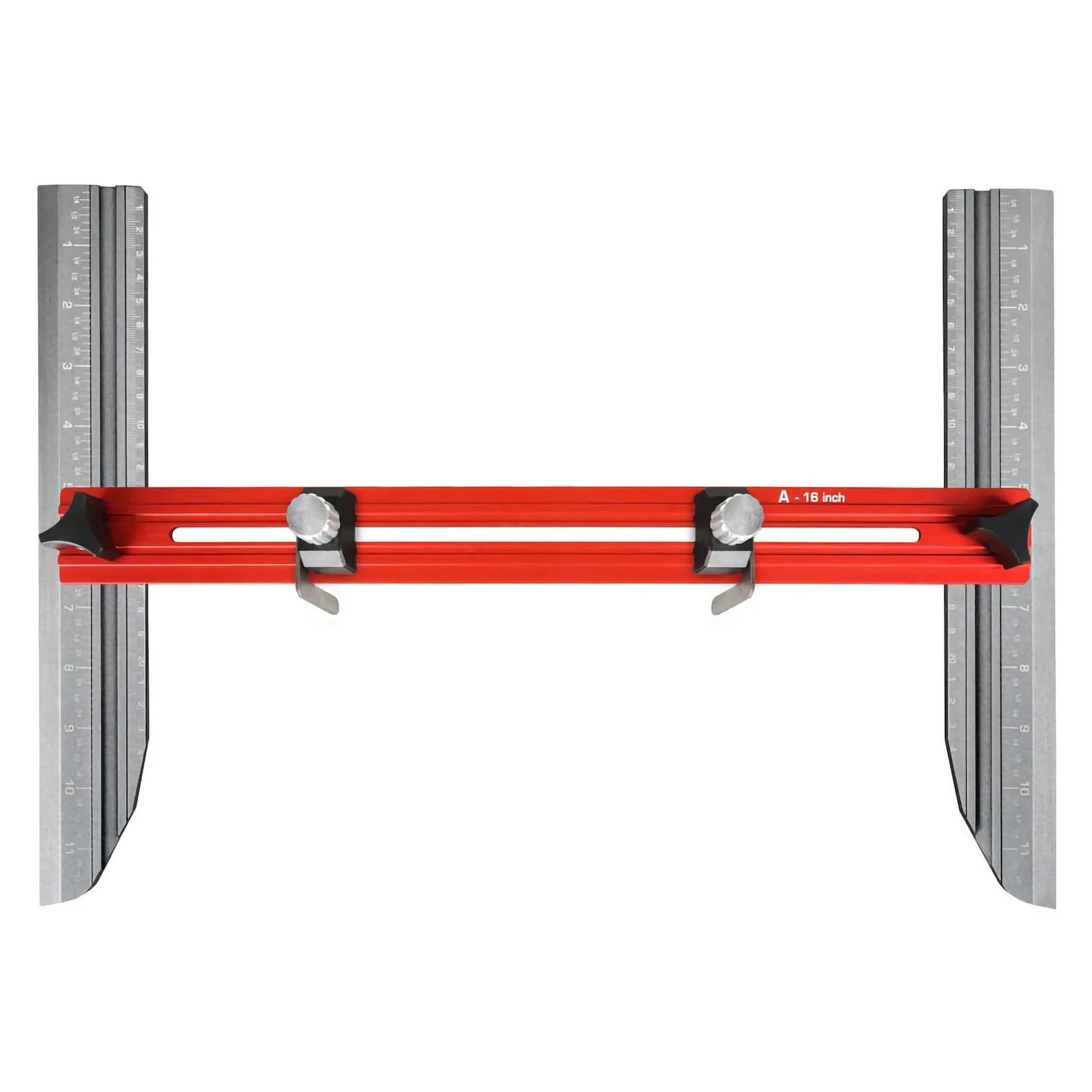 Saker Stair Tread Template Tool - Upgrade Stair Measuring Jig (Red, 1 Set)