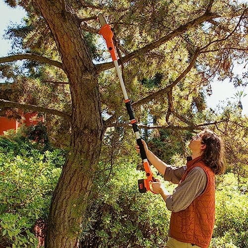 Ukoke 40V 8-Inch Cordless Pole Saw with 2.0Ah Battery & Charger - Easy Tree Trimming!