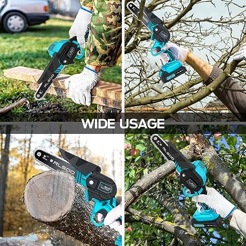 2 Battery Cordless Mini Chainsaw for Tree Trimming & Wood Cutting