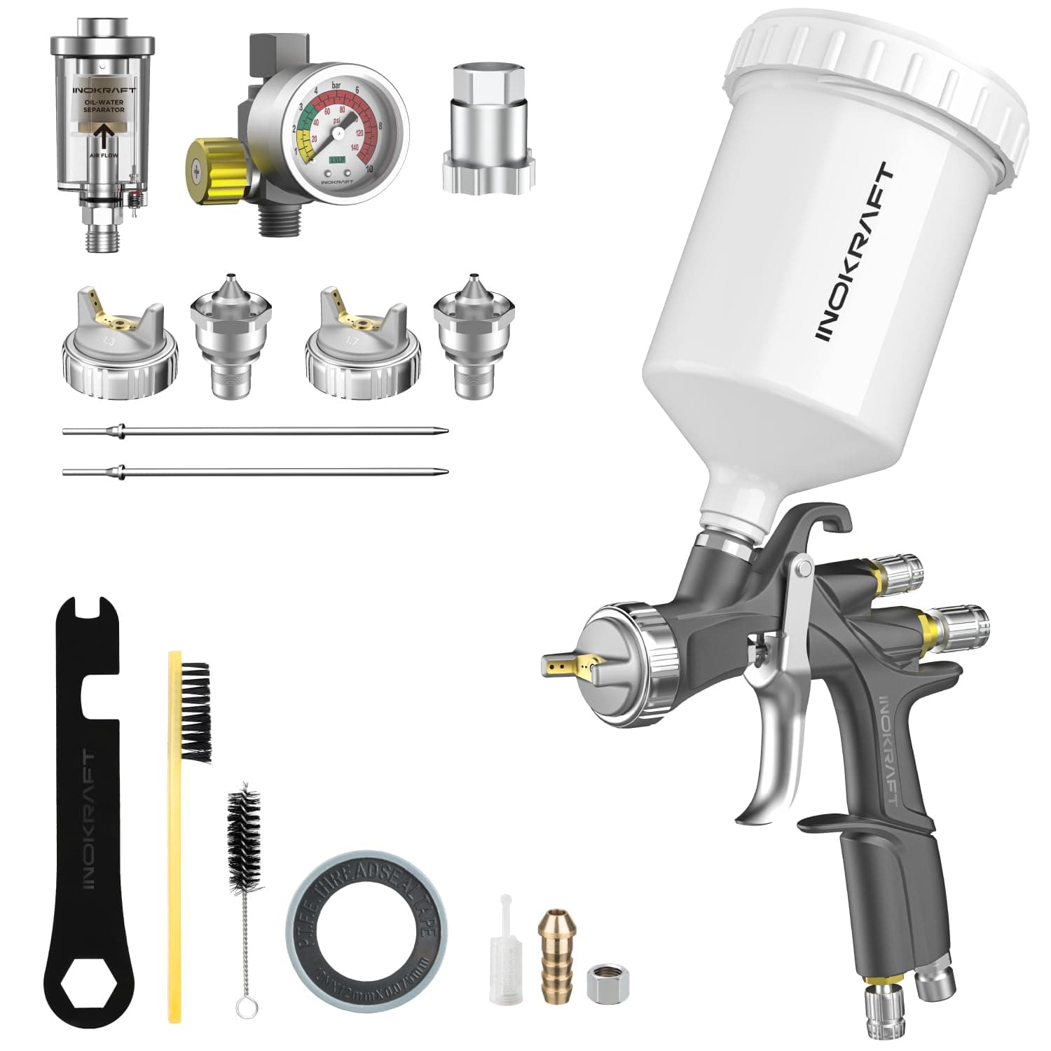 Easy to Use Air Spray Gun Kit for Cars and DIY Painting, with Nozzles and Accessories