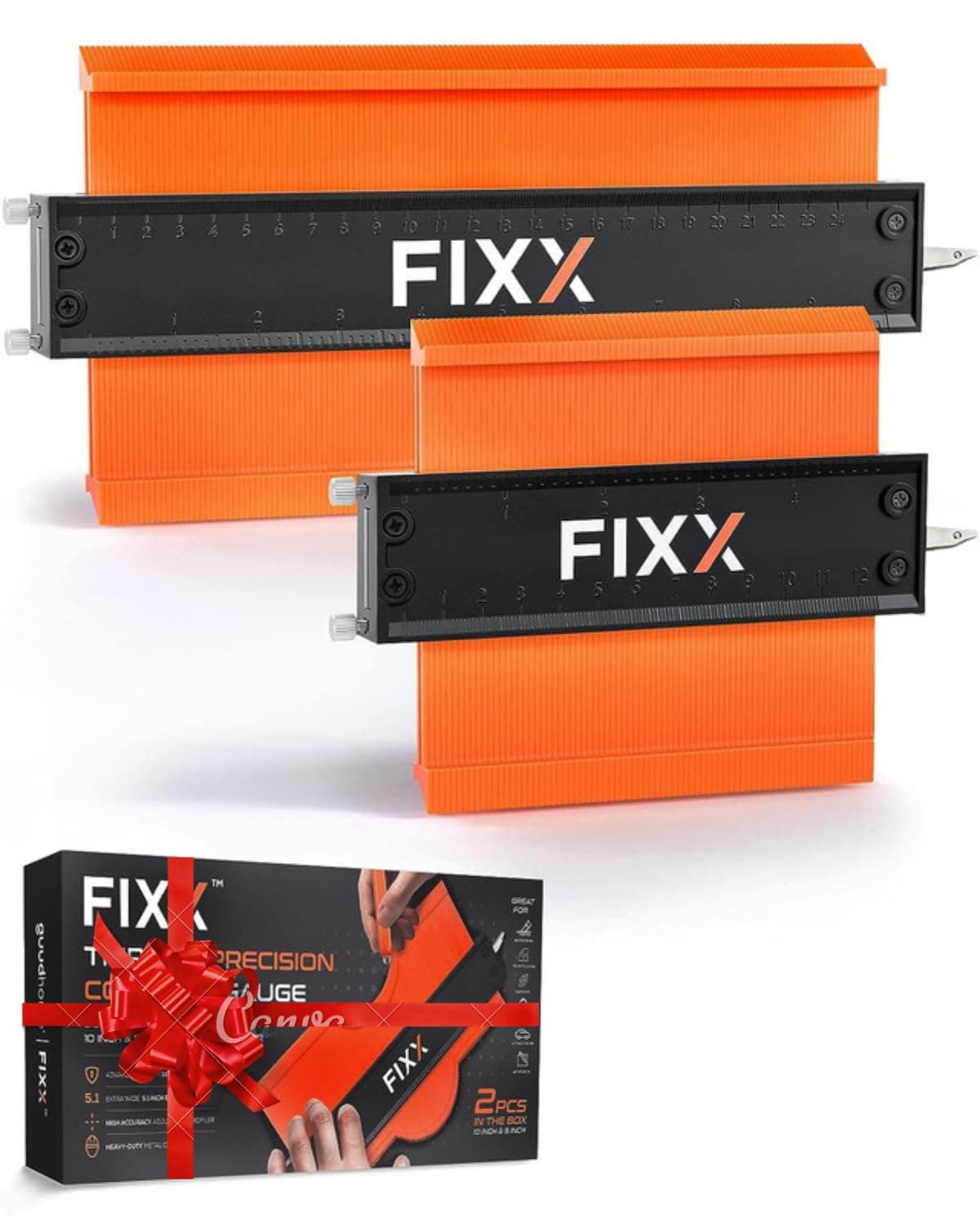 FIXX Extra-Wide Triple-Lock Contour Gauge Tool Set 10” & 5” ABS & Aluminum Alloy Pin Duplicator