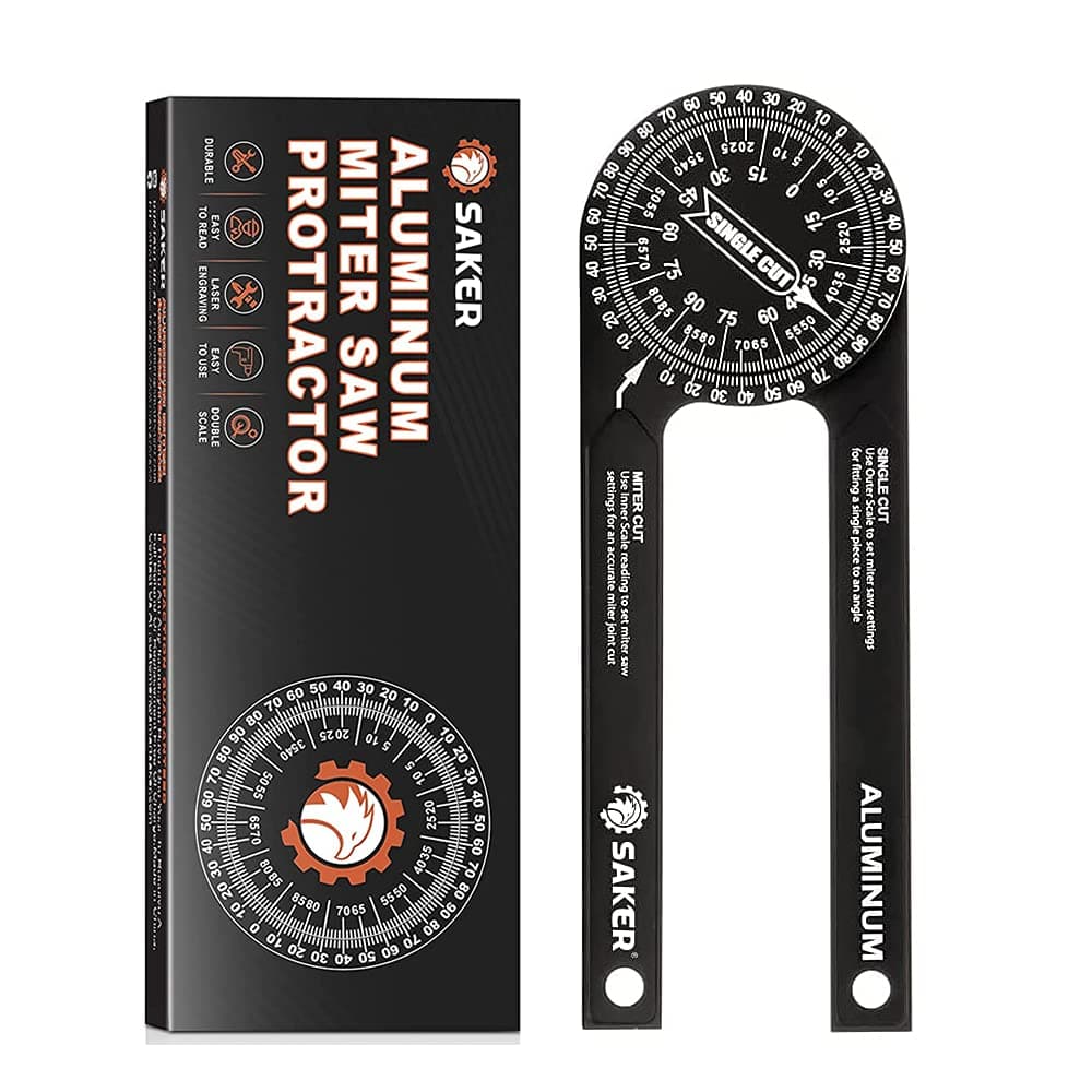 Saker 7-Inch Aluminum Protractor Miter Saw | Precision Laser Angle Finder for Pros