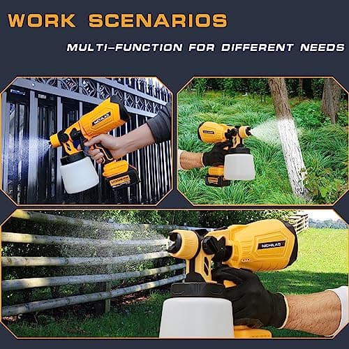 DEWALT Compatible Cordless Paint Sprayer 1000ML HVLP Gun 3 Patterns 4 Nozzles