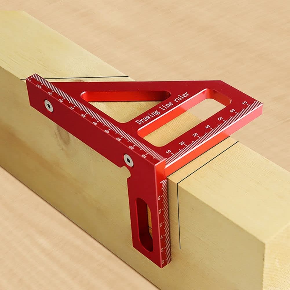 Precision 45/90 Degree 3D Measuring Ruler with Aluminum Alloy, Perfect for Engineers and Carpenter Miter Triangle Tool