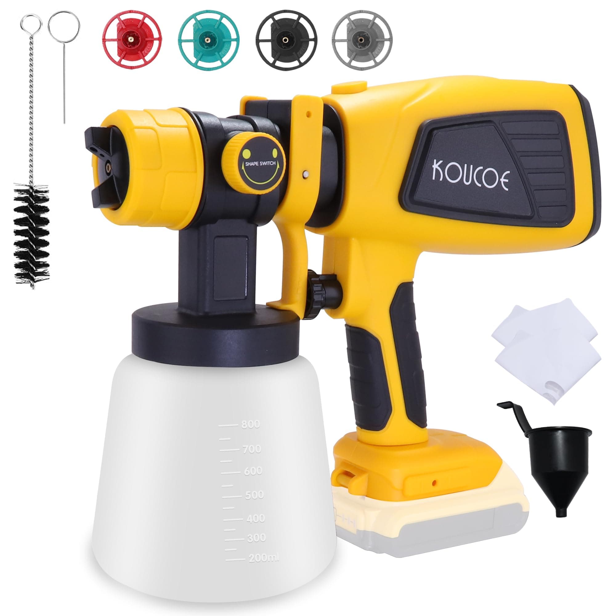 DeWalt Cordless HVLP Paint Sprayer with 4 Copper Nozzles