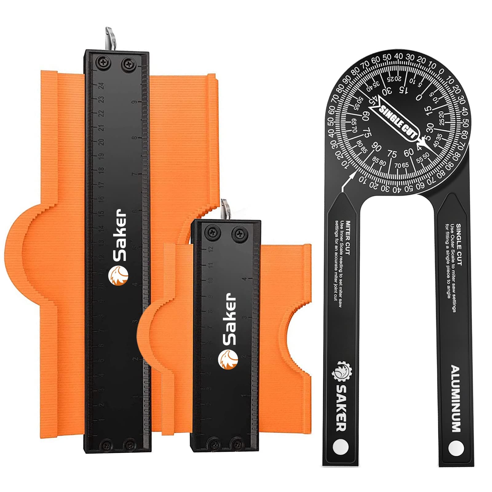 Saker Miter Saw Protractor & Contour Duplication Gauge (10" + 5")