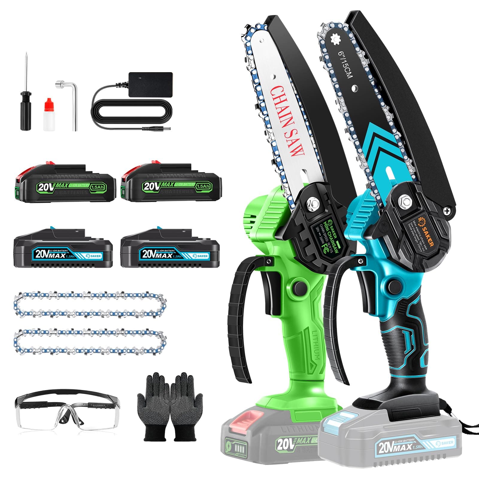 Saker 6 Inch Portable Electric Chainsaw [2024 Upgraded]