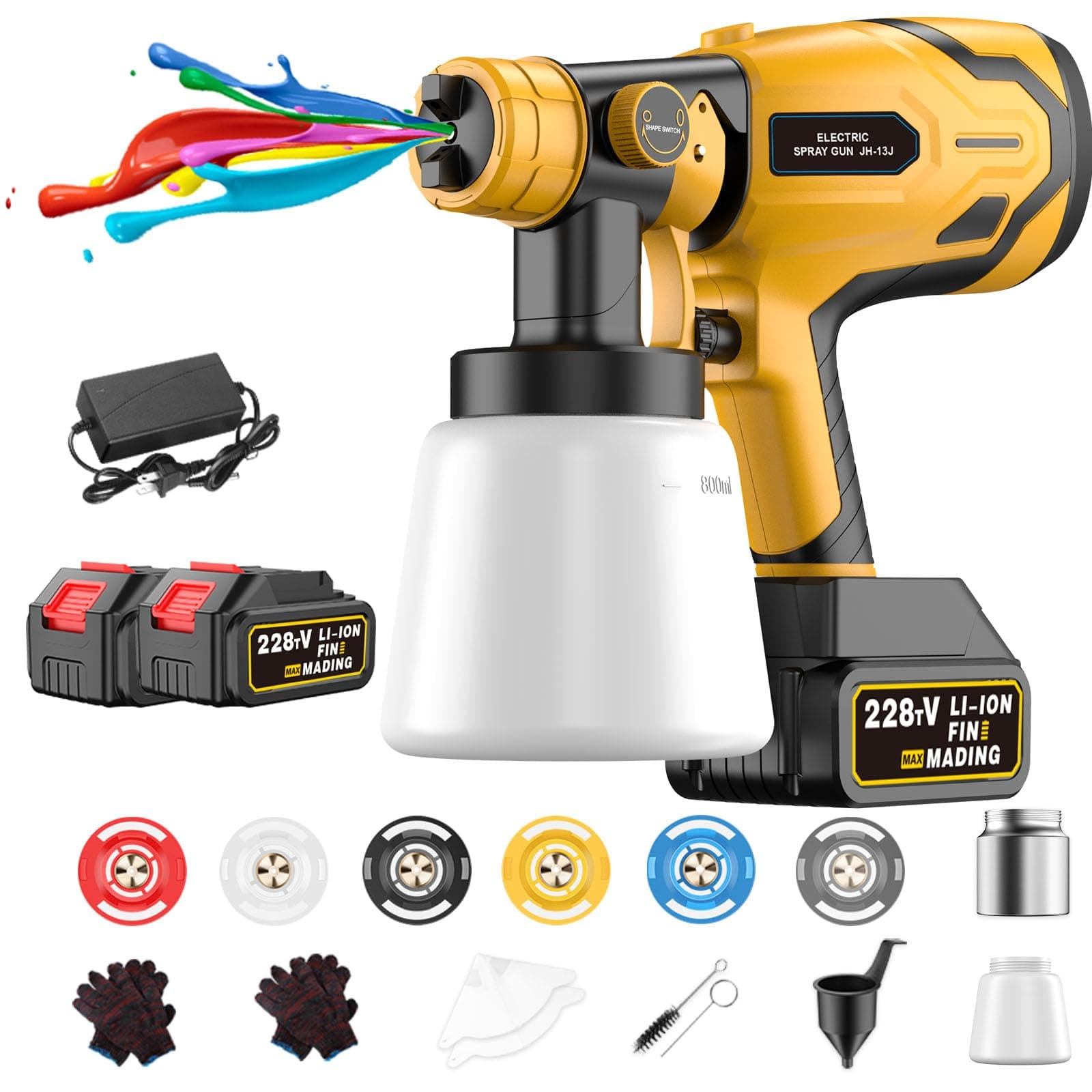 Electric Paint Sprayer with 21V 4.0Ah Batteries