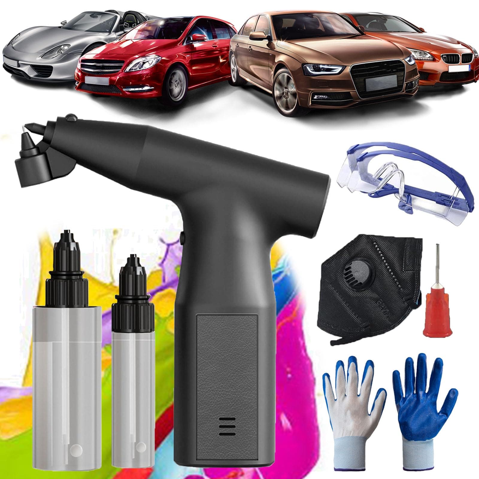 Electric Spray Paint Gun for Cars, Handheld Cordless Sprayer, Rechargeable - Car, Motorcycle, Furniture, Fence, Walls (1Pcs)