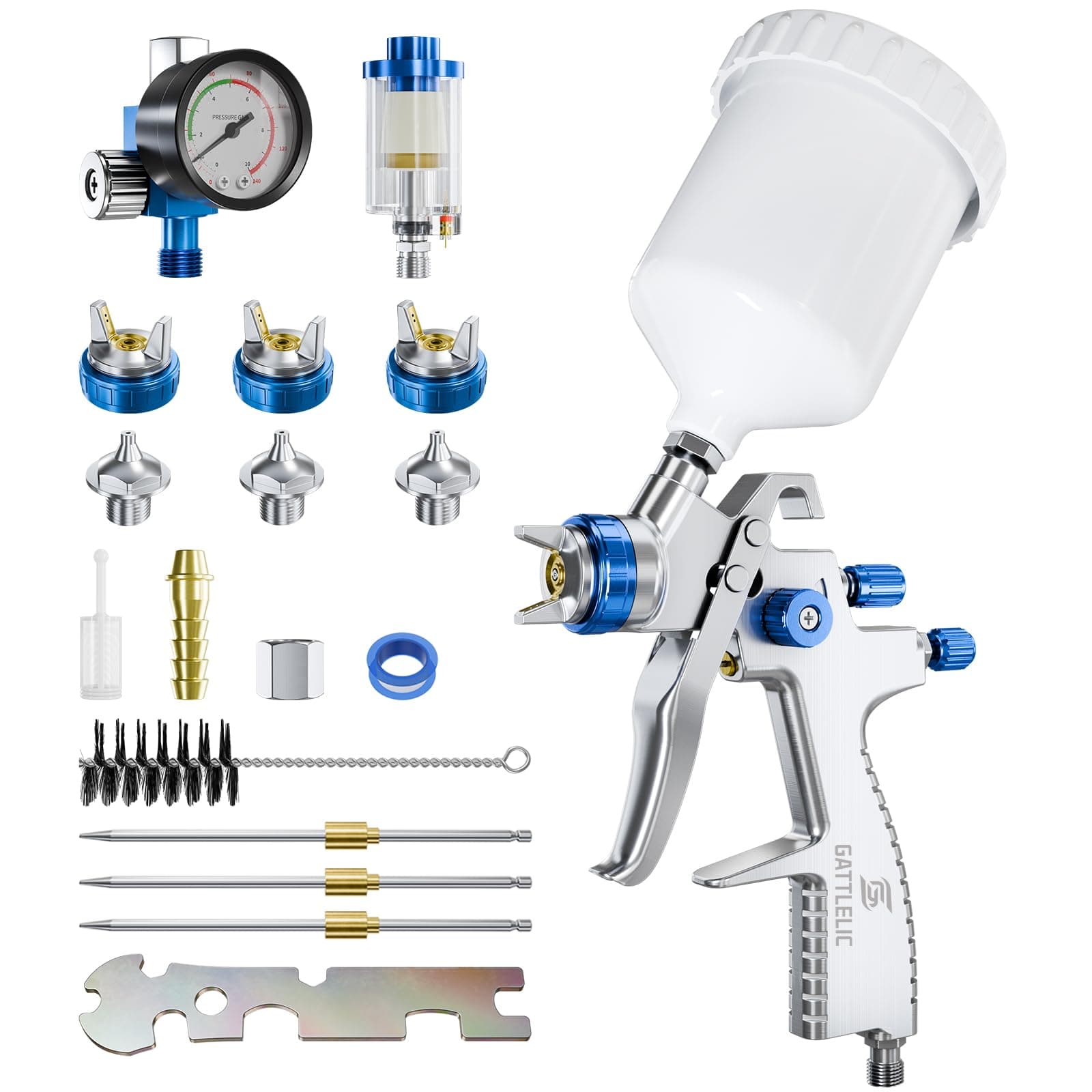 LVLP Precision Air Spray Gun Kit for Car & Home Painting