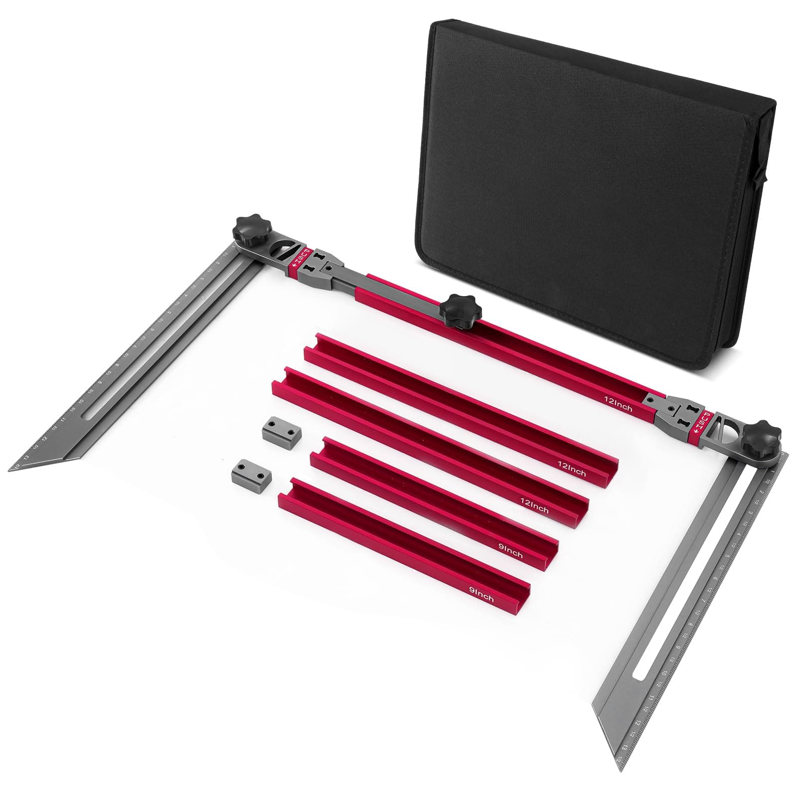 Stair Tread Template Tool - Accurate Gauge for Risers and Cutting - 17.9 to 58.9 Inches