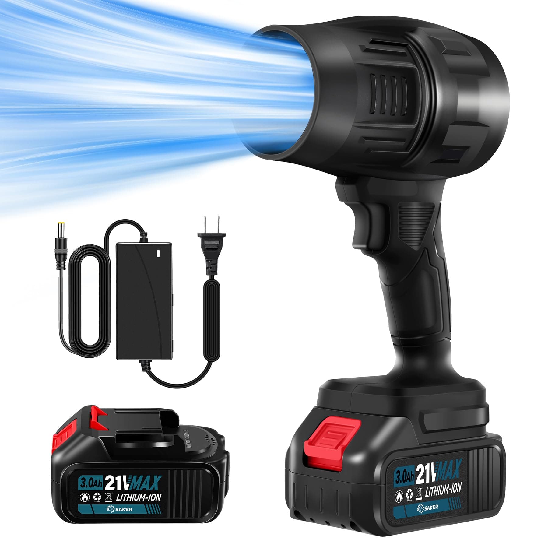 Saker Cordless Leaf Blower for Patio and Camping, 180k RPM Turbo Jet Cleaner