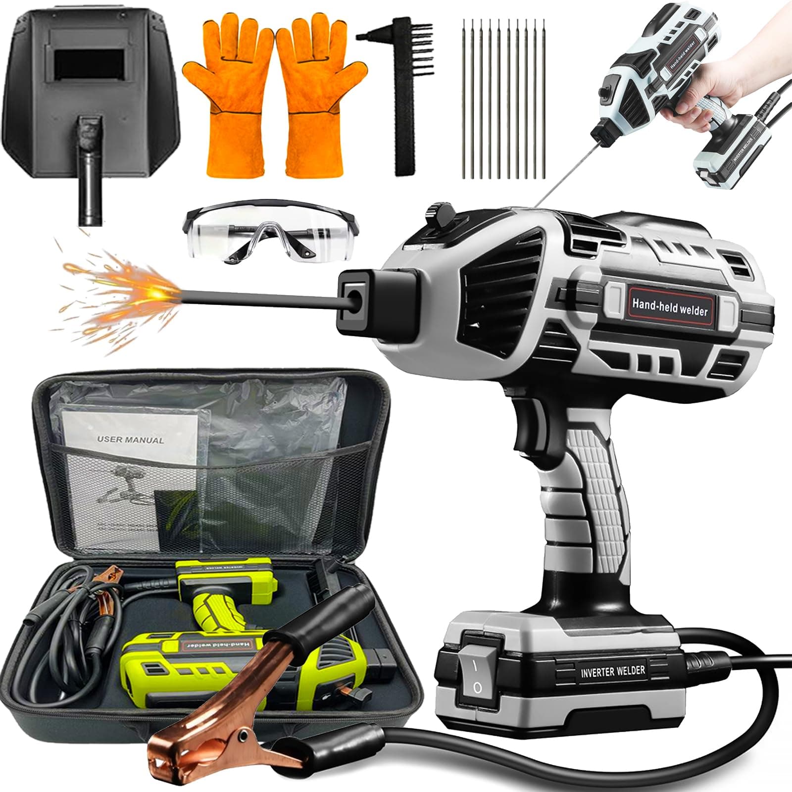 Saker 6 Gear 20-120A 110V Portable Inverter Welder for 1/16" to 1/8" Rods (Grey)