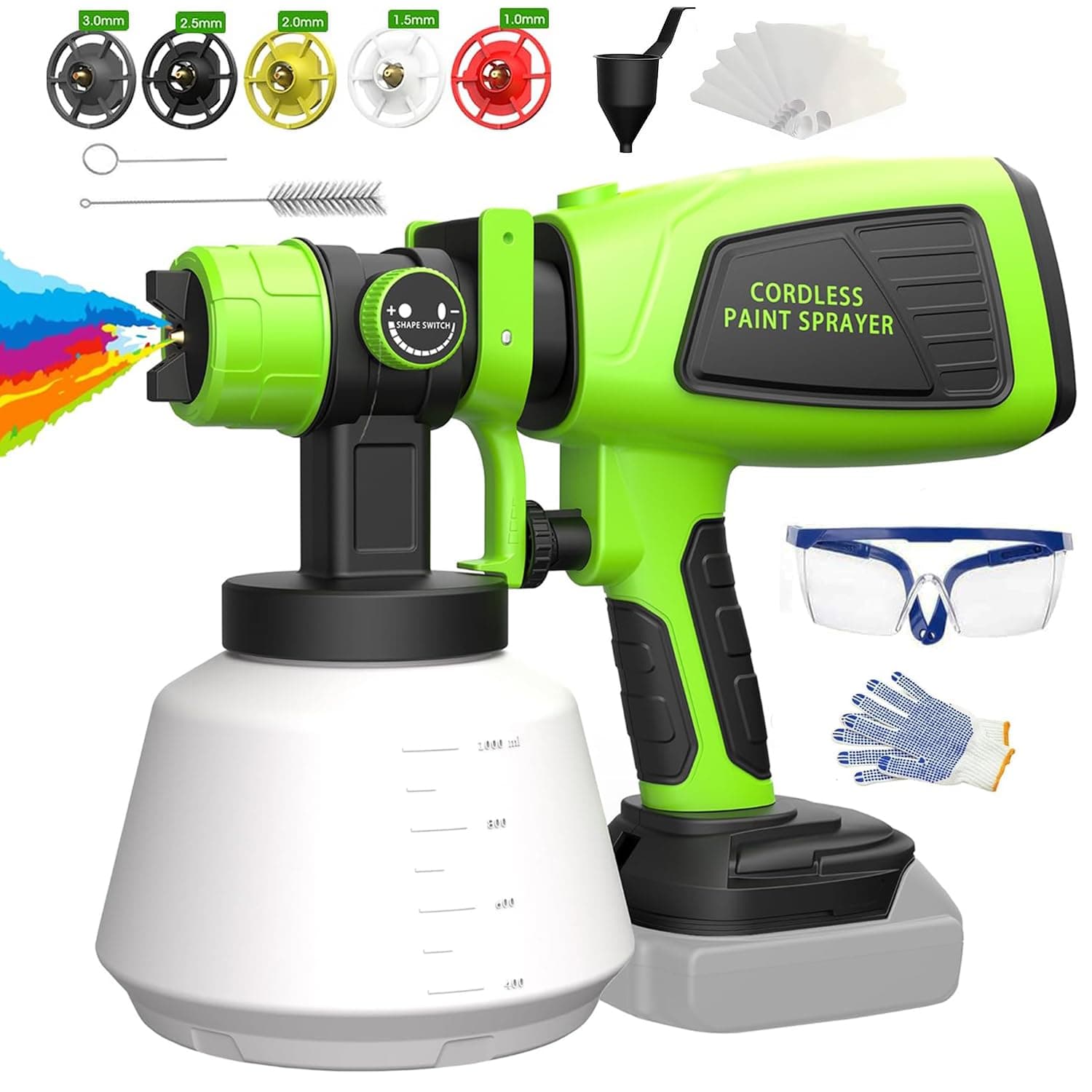 DeWalt 20V Cordless HVLP Paint Sprayer 200W with 5 Nozzles for House Painting