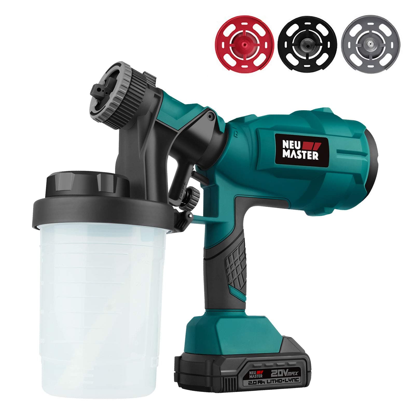 Cordless Paint Sprayer with 3 Spray Patterns and Adjustable Valve Knob