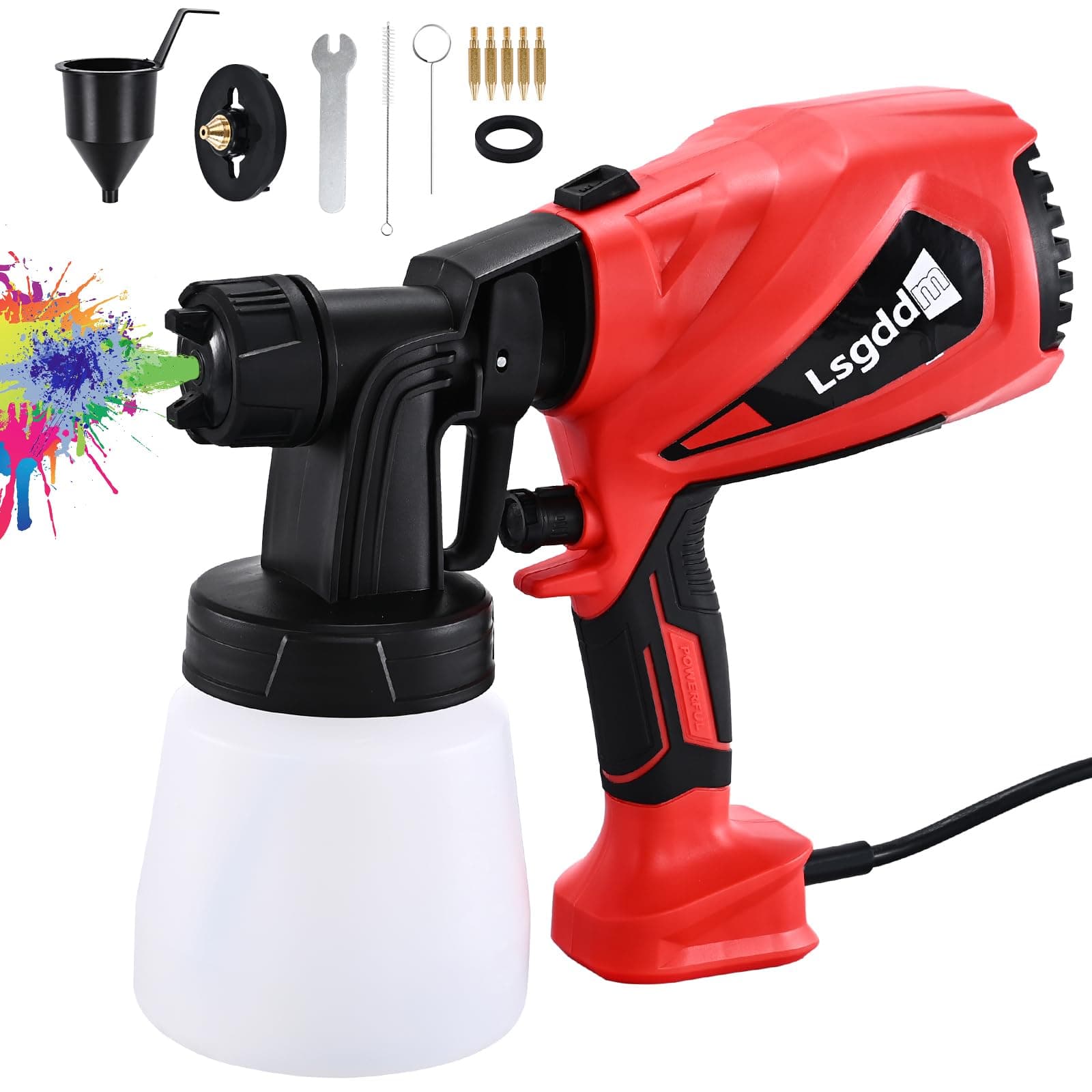 Electric Paint Sprayer with 6 Copper Nozzles for Home Interior Painting