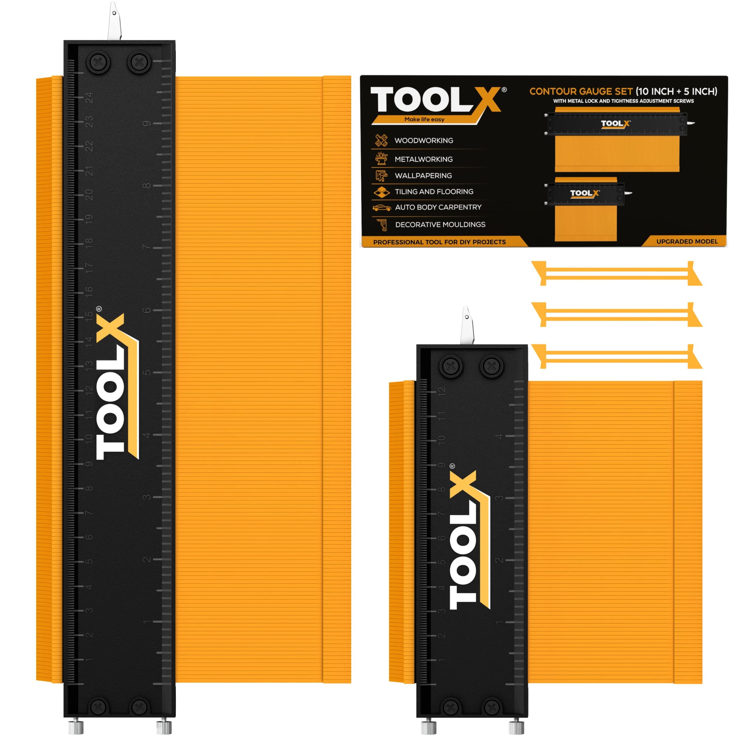 5+10 Inch Lock Contour Gauge Tool - Ideal Fathers Day & Birthday Gifts for Men
