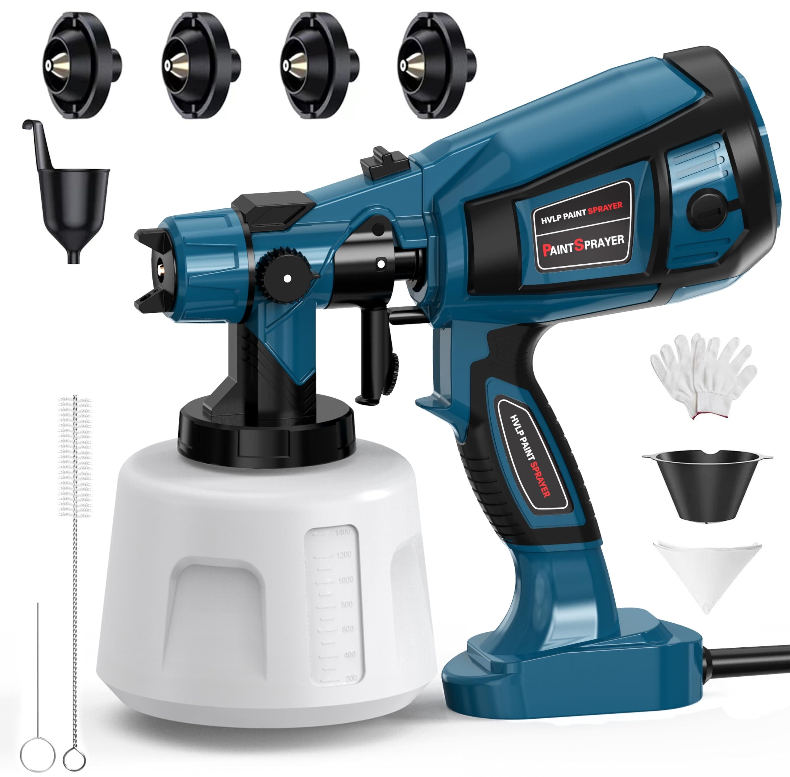 High Power Electric Paint Sprayer with 1400ml Container and 4 Nozzles