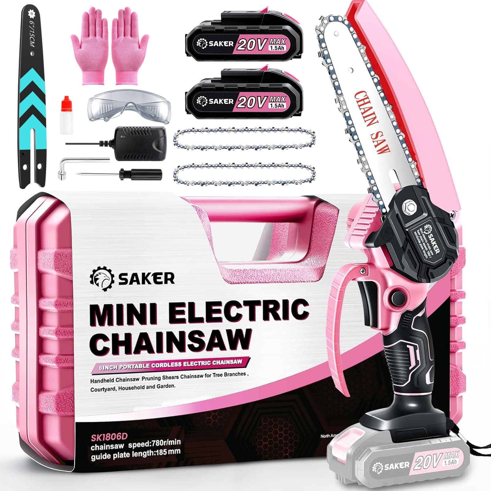 Saker Mini 6 Inch Portable Cordless Electric Chainsaw