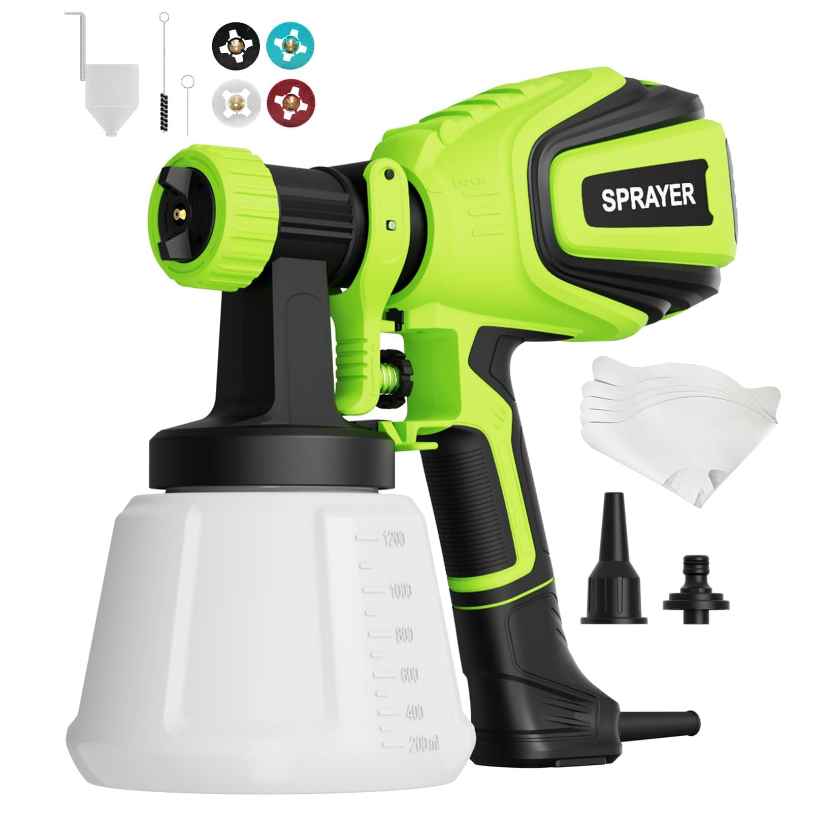 700W HVLP Electric Paint Sprayer with 4 Nozzles for Cleaning Joints & Home Projects
