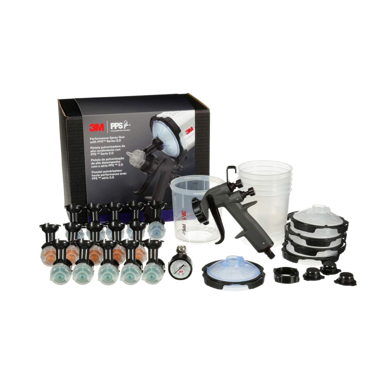 3M PPS 2.0 Paint Sprayer Kit, 15 Atomizing Heads, Gravity HVLP