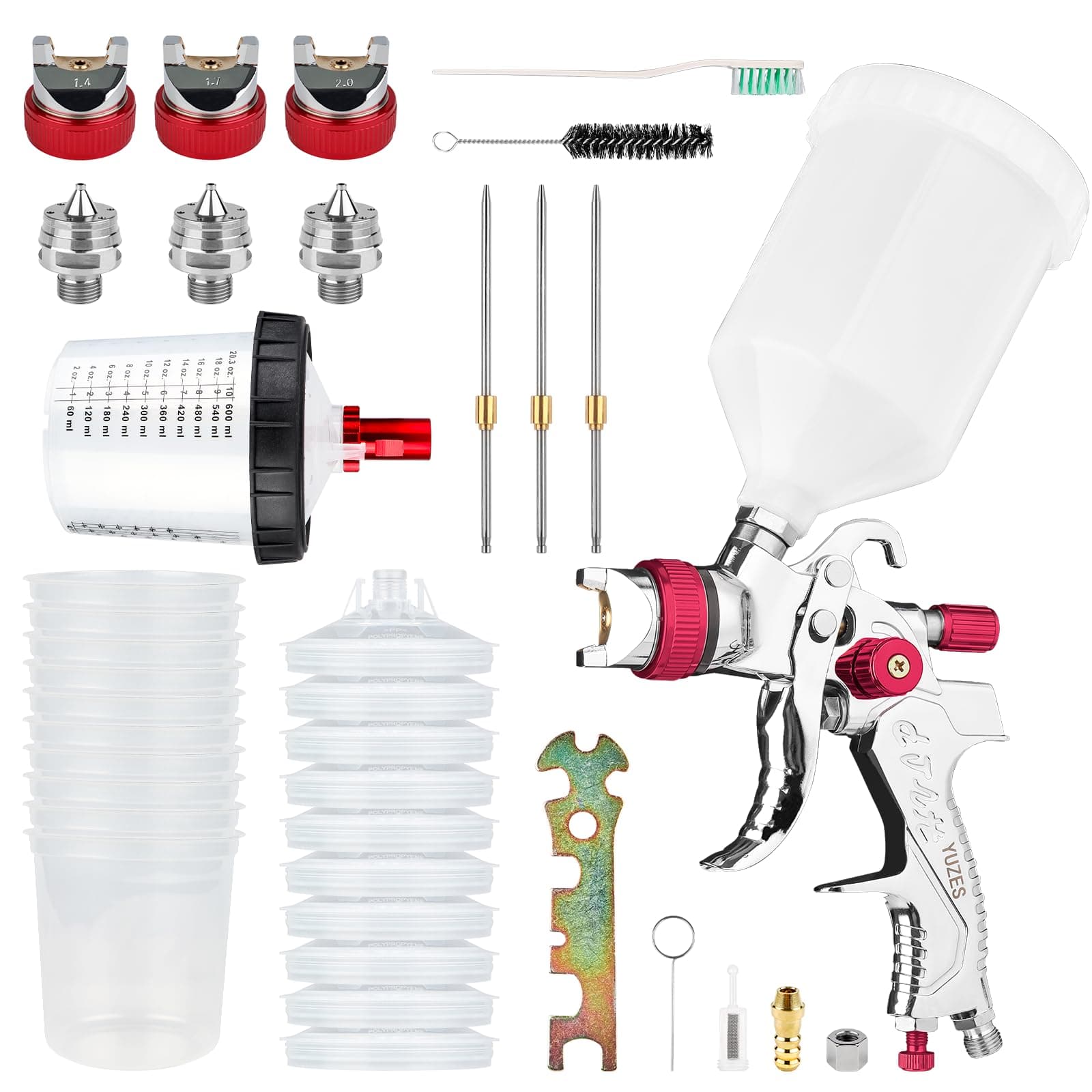 YUZES HVLP Spray Gun Kit for Automotive, Furniture, and DIY Projects