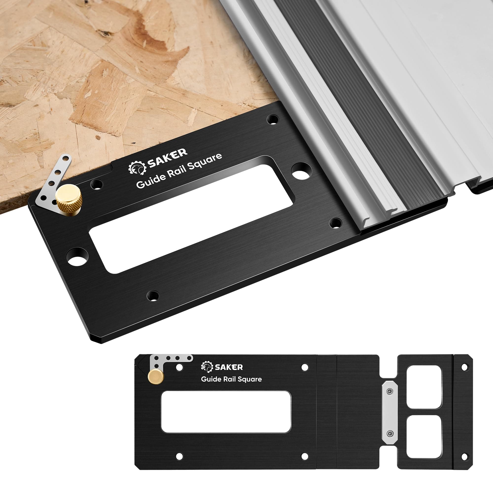 Saker Track Saw Square, 90° Right Angle Guide Rail Compatible, for Precise Squares